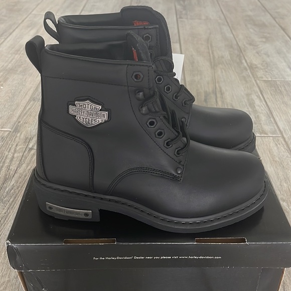 Harley-Davidson Gibson Black Genuine Leather Men Boots - Picture 3 of 6